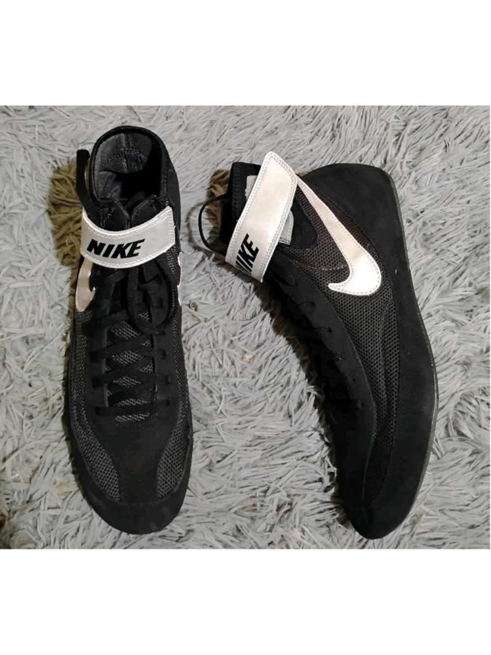 Nike Speedsweep 7 Wrestling Shoes Men Size 10.5 Black Silver Shoes 366683-004